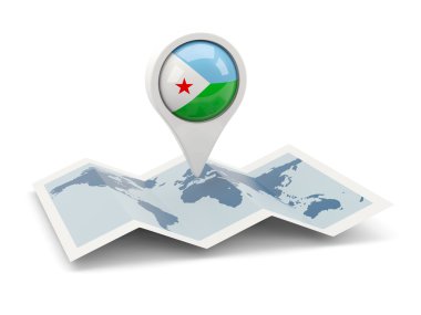 Cibuti bayrağı yuvarlak iğne