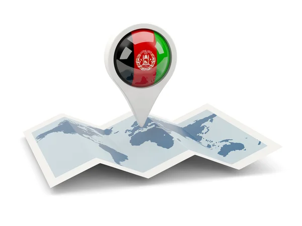 Round pin with flag of afghanistan — Stock Photo, Image