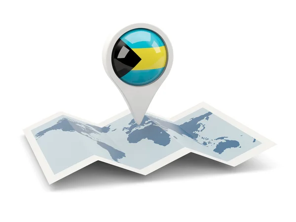 Ronde pin met vlag van Bahama 's — Stockfoto