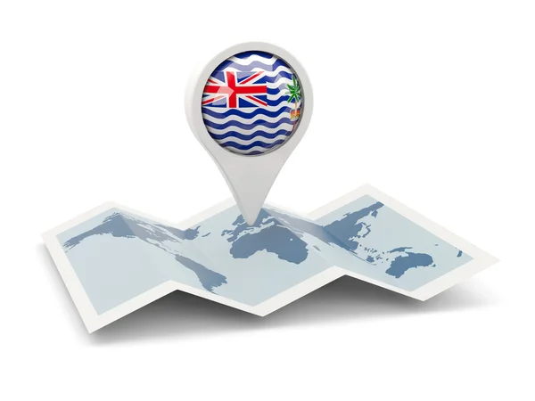 Broche ronde avec drapeau du territoire britannique de l'océan Indien — Photo