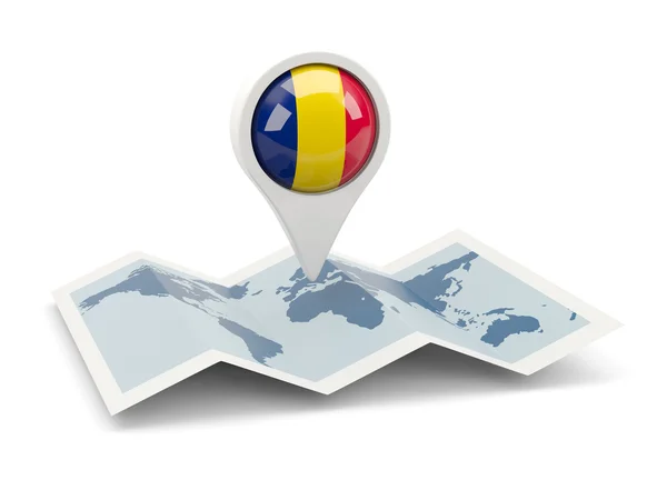 Round pin with flag of chad — Stock Photo, Image