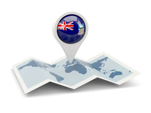 Round pin with flag of falkland islands — Stock Photo, Image