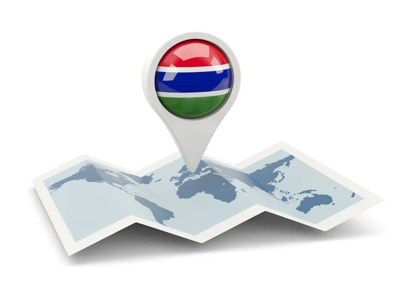 Ronde pin met vlag van gambia — Stockfoto