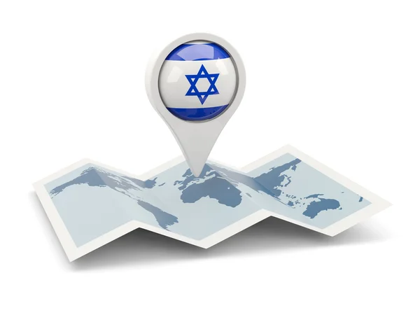 Pin okrągłe z flagą Izraela — Zdjęcie stockowe