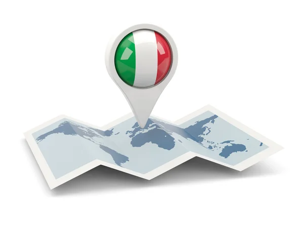 Round pin with flag of italy — Stock Photo, Image