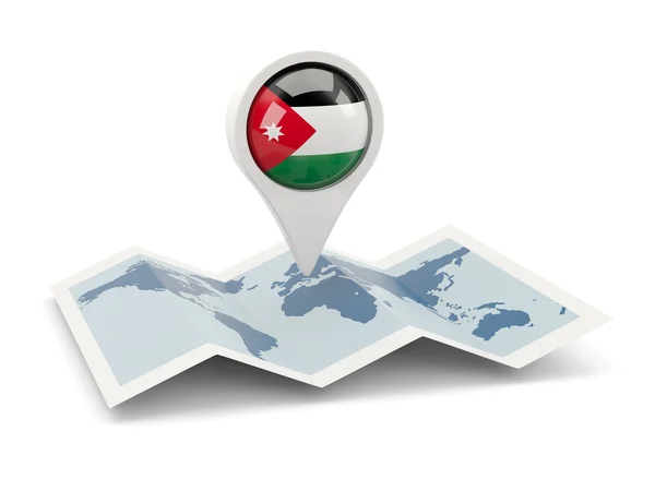 Round pin with flag of jordan — Stock Photo, Image