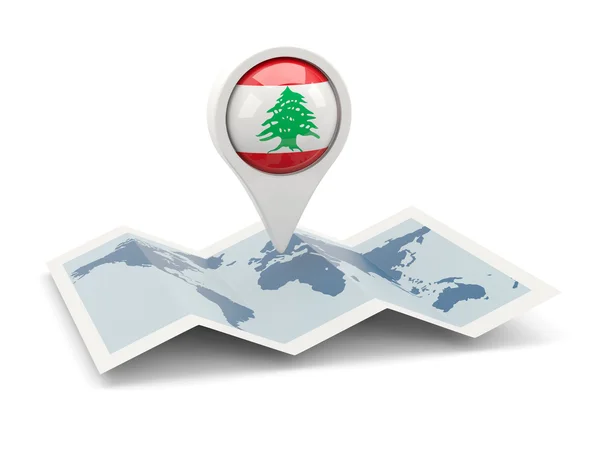 Round pin with flag of lebanon — Stock Photo, Image