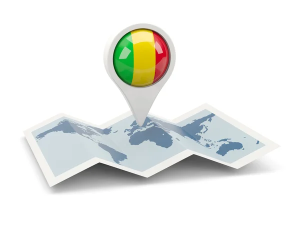 Ronde pin met vlag van mali — Stockfoto