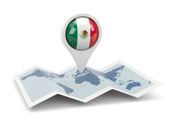 Pin redondo con bandera de mexico —  Fotos de Stock