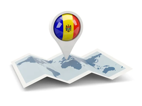 Round pin with flag of moldova — Stock Photo, Image