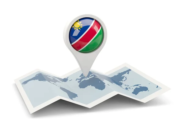 Ronde pin met vlag van Namibië — Stockfoto