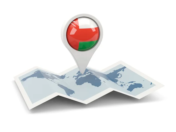 Round pin with flag of oman — Stock Photo, Image