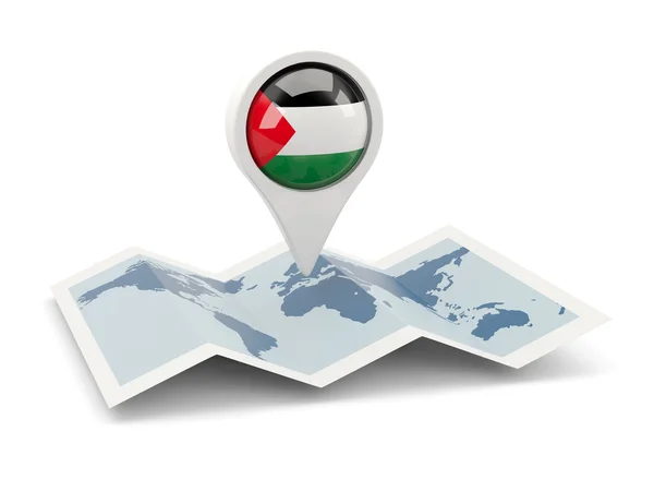 Perno rotondo con bandiera del territorio palestinese — Foto Stock