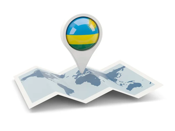 Runda stift med flagga av rwanda — Stockfoto