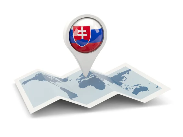 Pin redondo con bandera de Eslovaquia — Foto de Stock