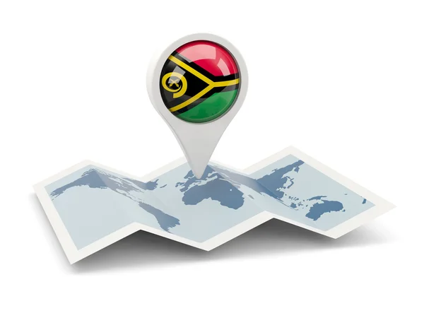 Ronde pin met vlag van vanuatu — Stockfoto