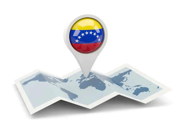 Round pin with flag of venezuela — Stock Photo, Image
