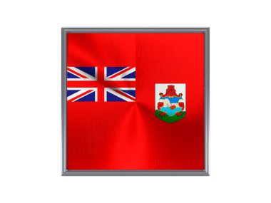 Bermuda bayrağı ile kare metal düğme