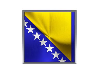 Bosna-Hersek bayrağı ile kare metal düğme