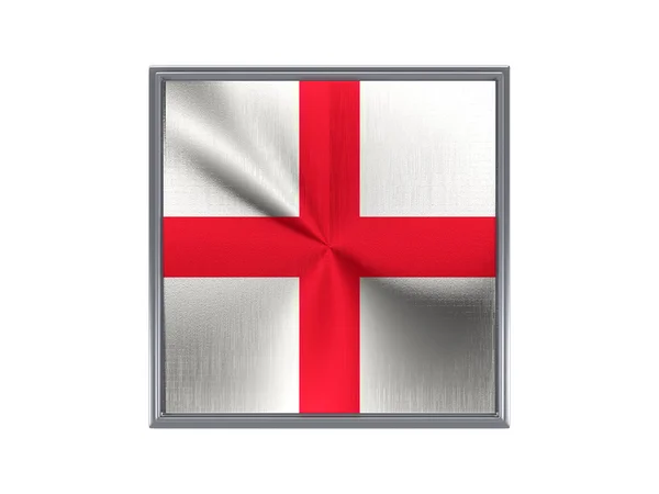 Площа металеві кнопка з прапор Англії — стокове фото
