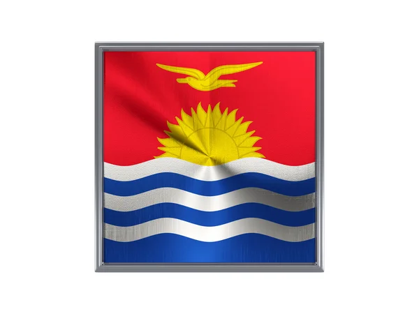 Τετράγωνη μεταλλική κουμπί με σημαία του Κιριμπάτι — Φωτογραφία Αρχείου