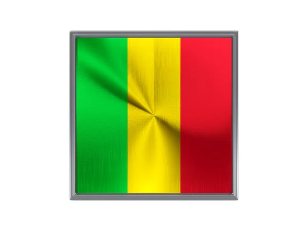 말리의 국기와 사각 금속 단추 — 스톡 사진