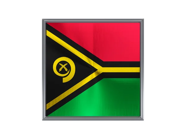 Square metal button with flag of vanuatu — Zdjęcie stockowe