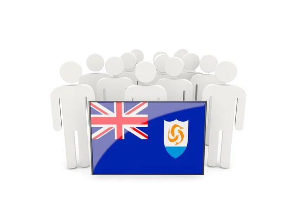 Personer med flagga anguilla — Stockfoto