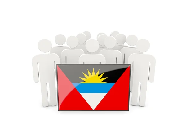 People with flag of antigua and barbuda — Stock Photo, Image