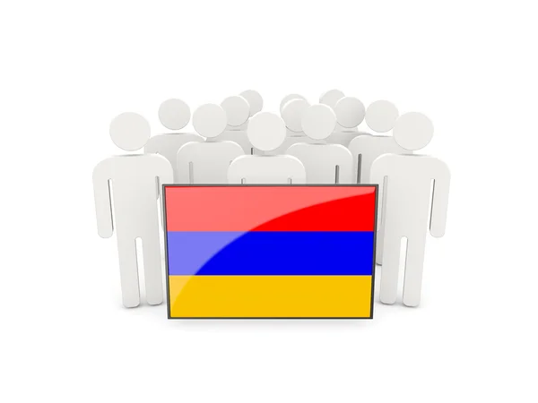 Pessoas com bandeira de armenia — Fotografia de Stock