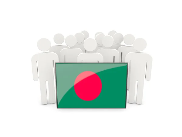 Menschen mit Fahne von bangladesh — Stockfoto