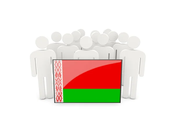 ベラルーシの旗を持つ人々 — ストック写真