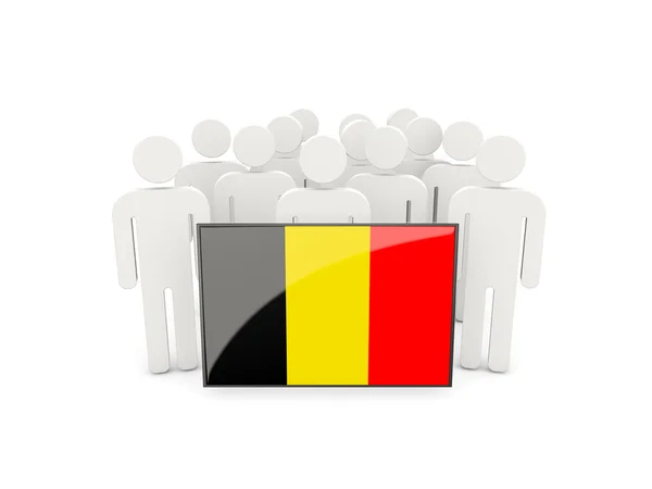 People with flag of belgium — Stock Photo, Image