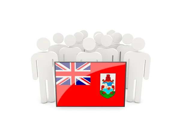 Personer med flagga bermuda — Stockfoto