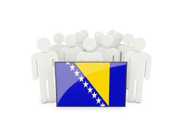 Personas con bandera de bosnia y Herzegovina —  Fotos de Stock