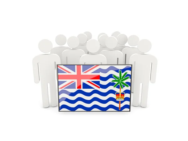 People with flag of british indian ocean territory — Stock Photo, Image