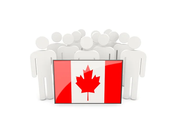 Άτομα με σημαία του Καναδά — Φωτογραφία Αρχείου