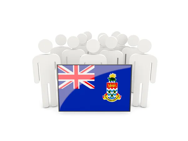 People with flag of cayman islands — Stock Photo, Image