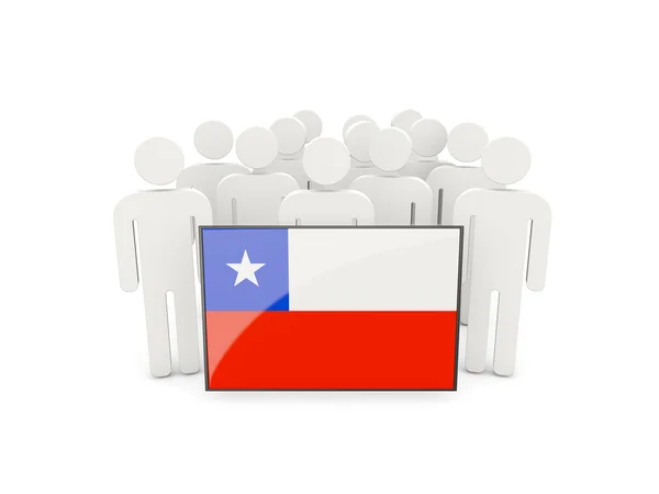 チリの国旗を持つ人々 — ストック写真