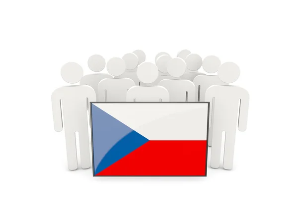Mensen met vlag van Tsjechië — Stockfoto