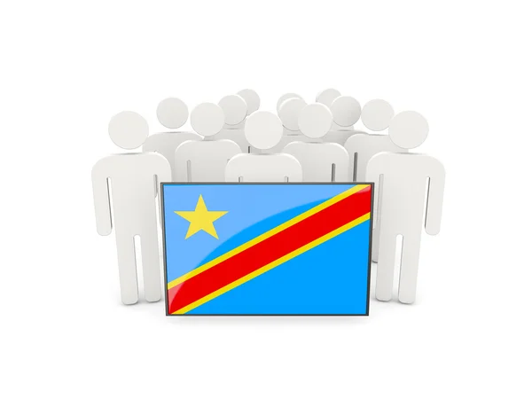 Popolo con bandiera della repubblica democratica del congo — Foto Stock