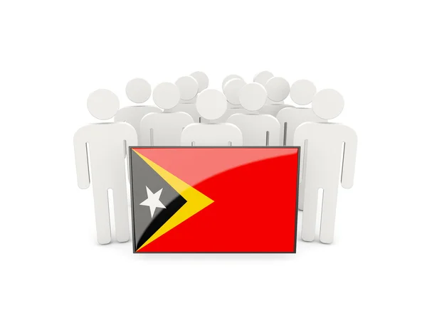 Personas con bandera de Timor Oriental — Foto de Stock