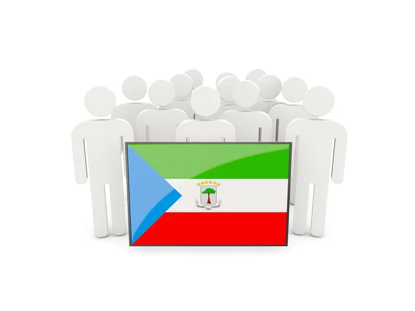 赤道ギニアの国旗を持つ人々 — ストック写真