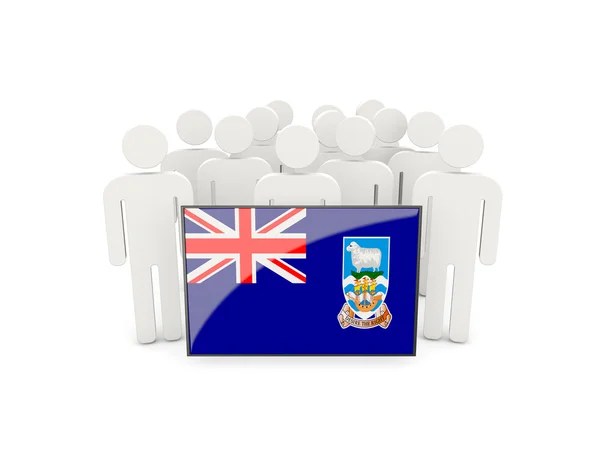 People with flag of falkland islands — Stock Photo, Image