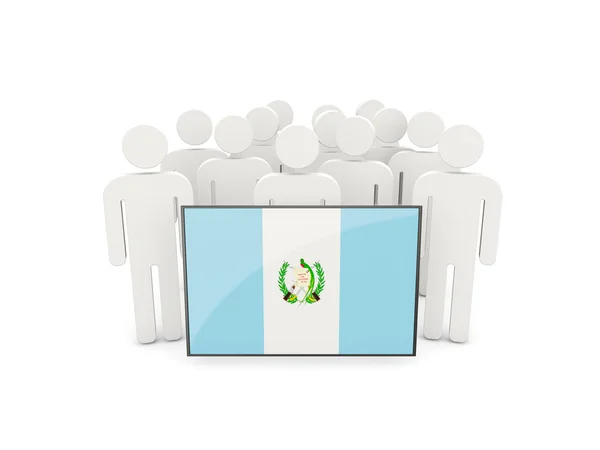 Personas con bandera de guatemala — Foto de Stock