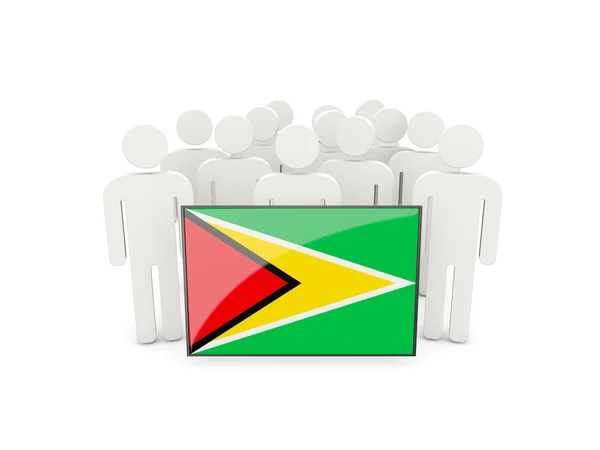 People with flag of guyana — Stock Photo, Image