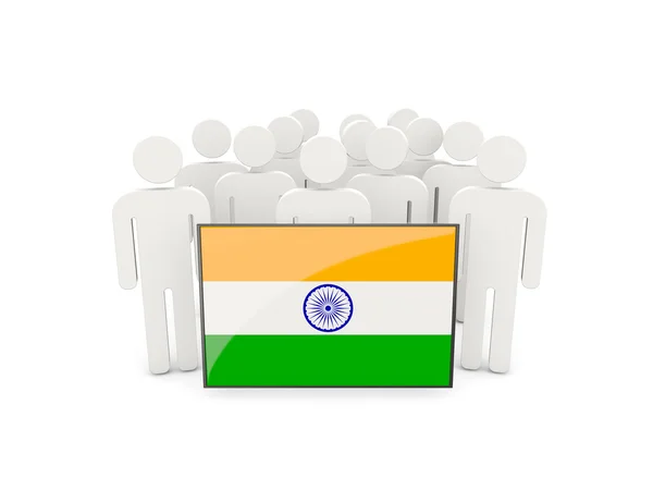 Personas con bandera de la India — Foto de Stock