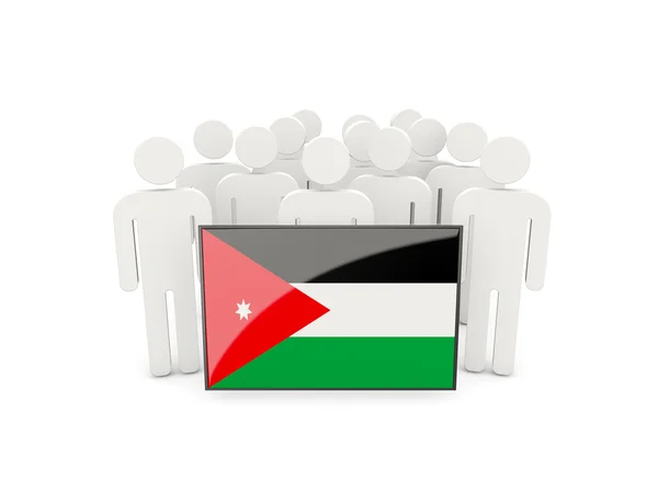 Mensen met vlag van Jordanië — Stockfoto