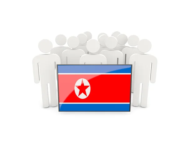 Kuzey Kore bayrağı grubu — Stok fotoğraf