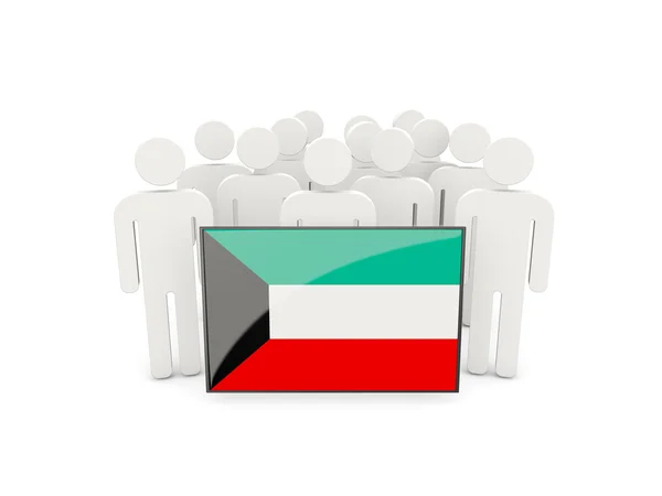 Personas con bandera de kuwait —  Fotos de Stock